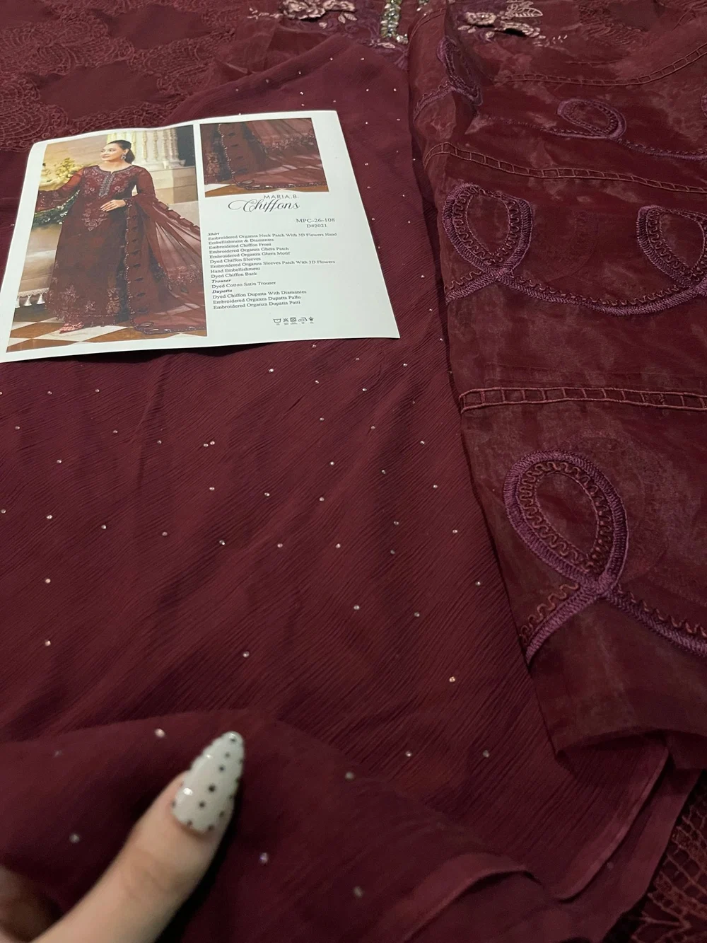 Maria.B Chiffons MPC-26-108 – Burgundy