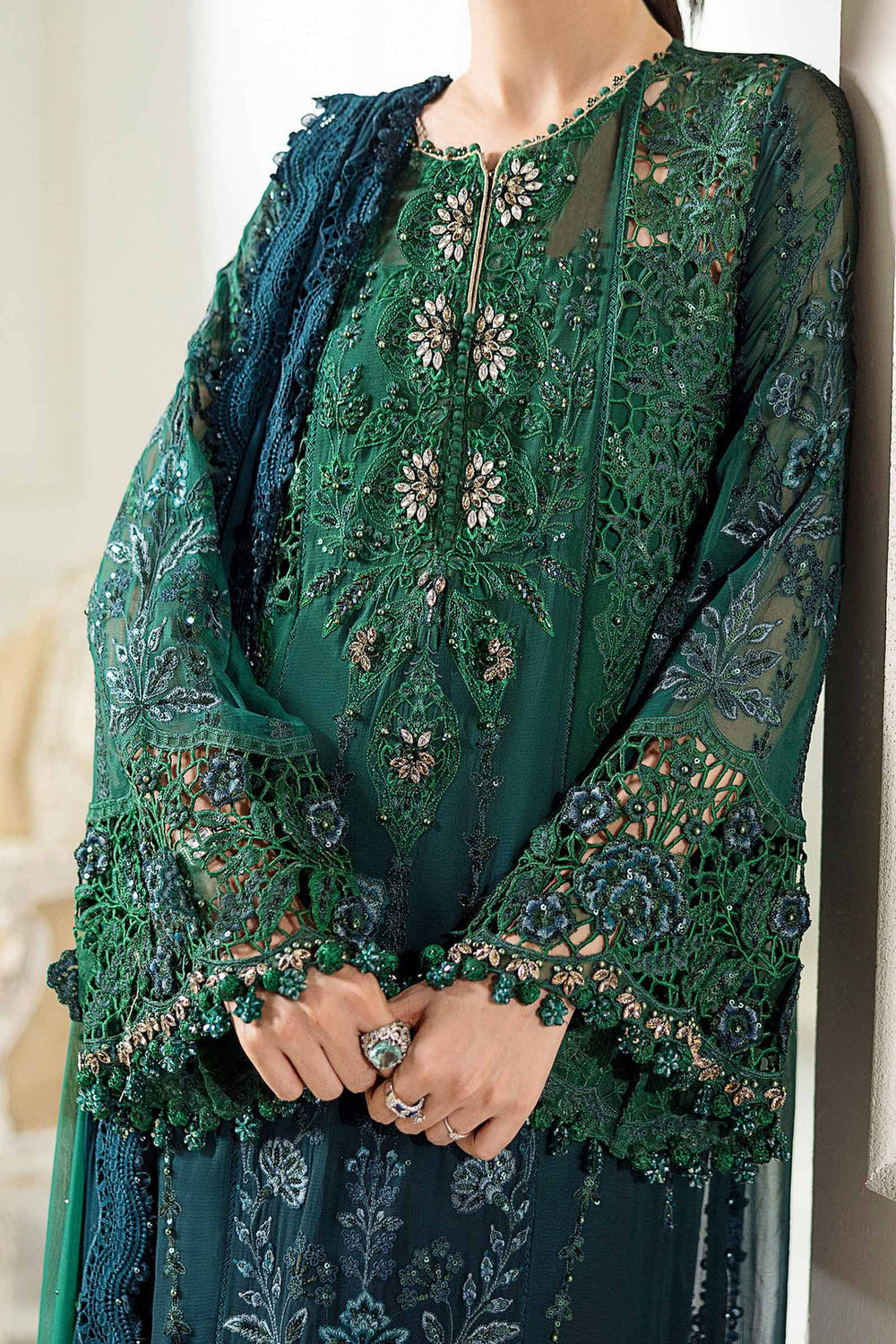 Maria.B Chiffons MPC-25-106 (Emerald Green To Teal)