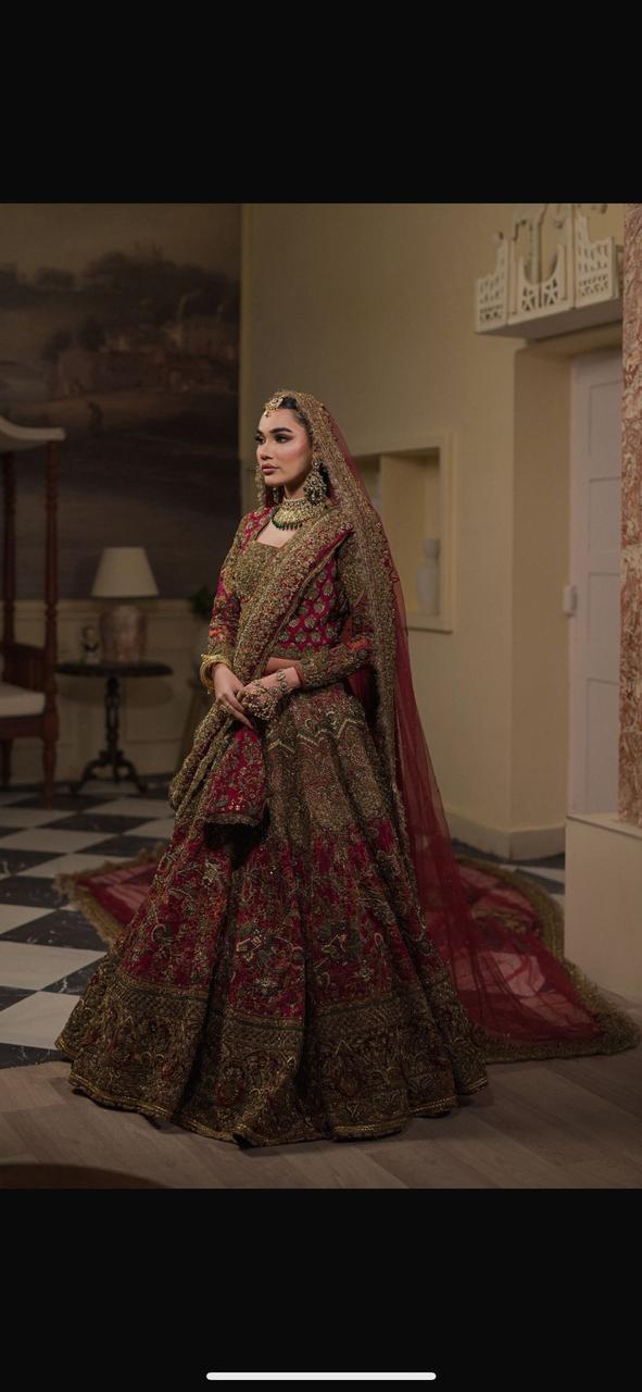 HSY Embellished Hot Pink Lehnge Choli