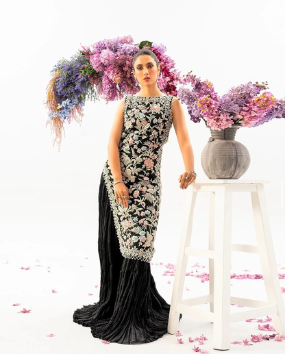 Ahmad Sultan Celine black floral ensemble