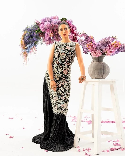 Ahmad Sultan Celine black floral ensemble