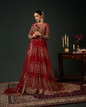 Ahmad Sultan Sablette red embroidered formal ensemble