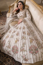 Ahmad Sultan Tiara white and multicoloured bridal lehenga