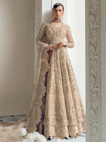 Alena flared formal dress with crystal and sequin embroidery