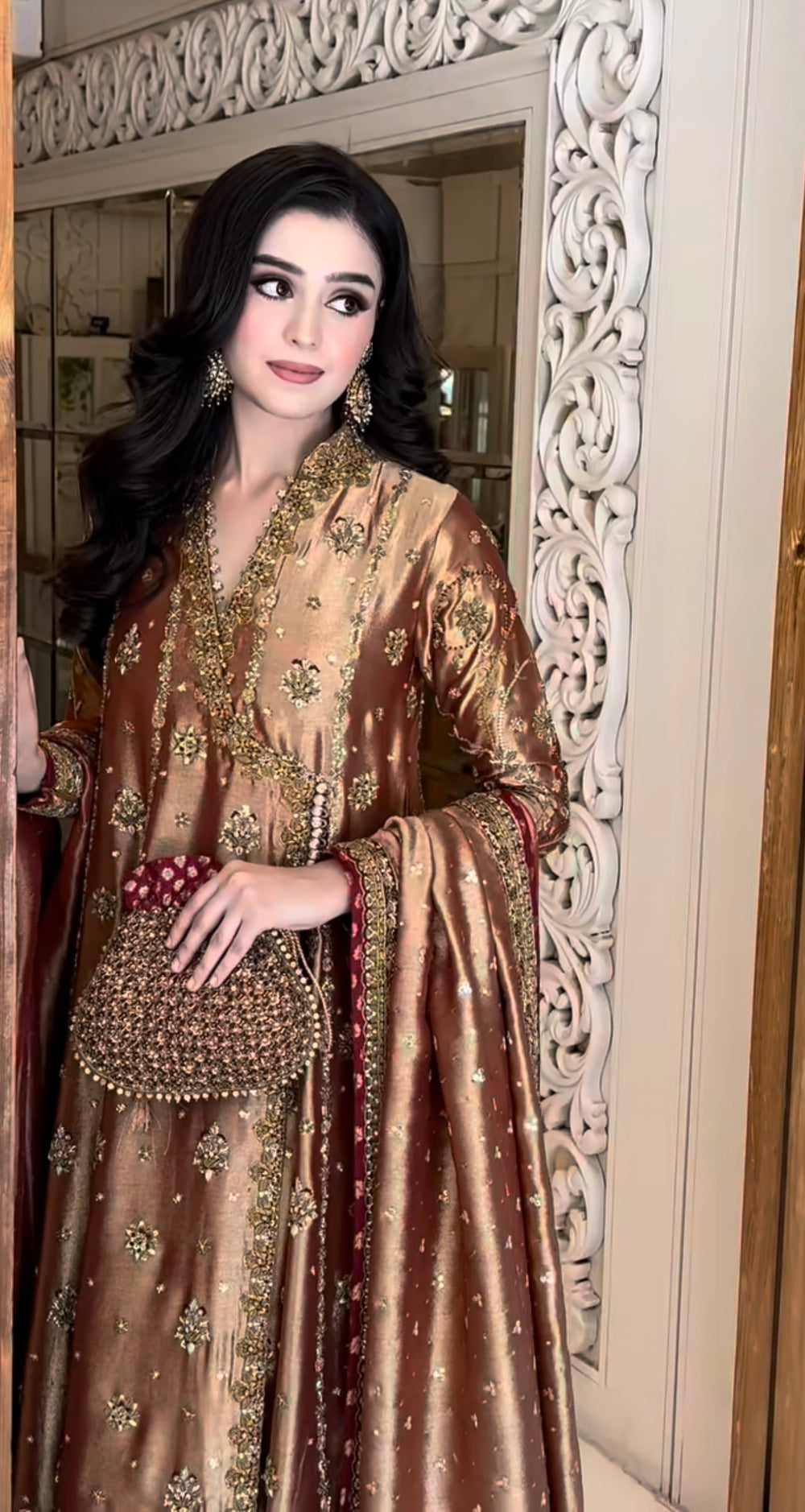 Luxury formal dress featuring zardozi and dabka craftsmanship