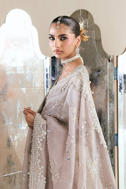 Pastel lilac Ayat embroidered ensemble