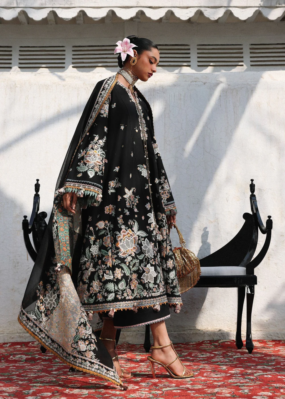 Hussain Rehar inspired Sable embroidered outfit