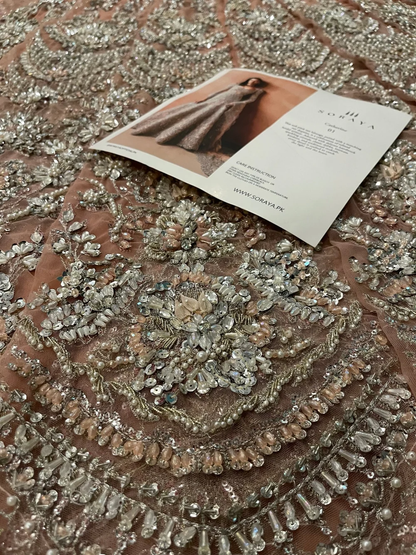 Champagne hand embellished formal ensemble