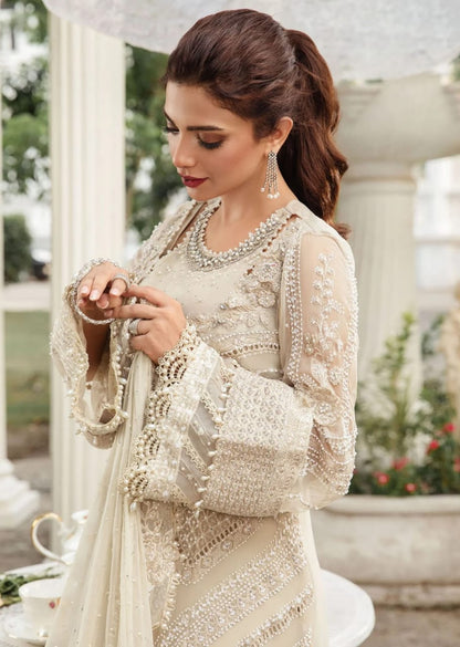 Coffee chiffon shirt with diamanté and katdana embroidery