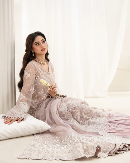 Faiza Saqlain Ela organza dupatta with embroidered border