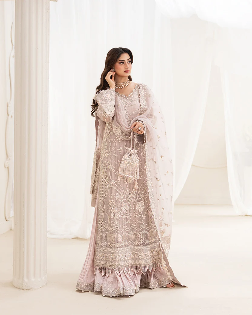 Faiza Saqlain Ela shirt with crushed sharara