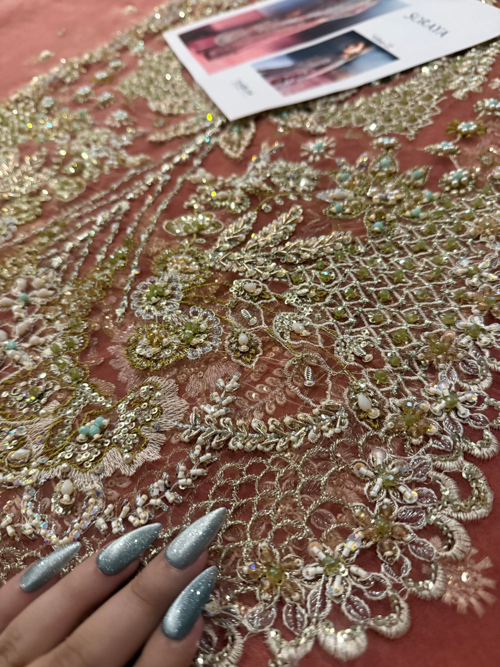 Dusty rose embellished shirt with matching gharara