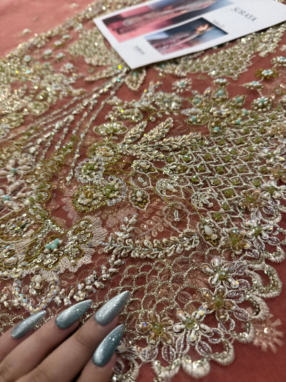 Dusty rose embellished shirt with matching gharara