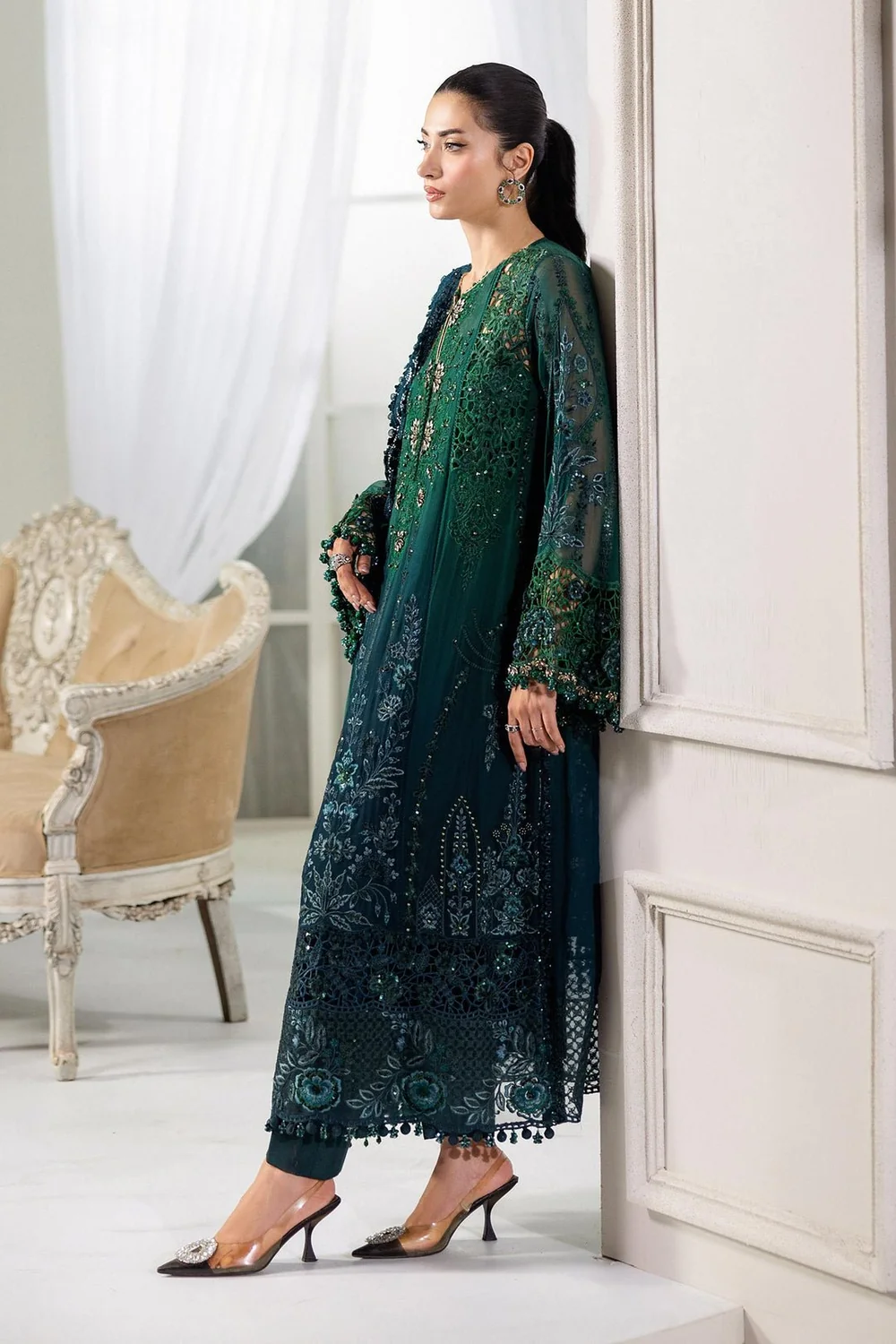 Maria.B inspired teal formal outfit