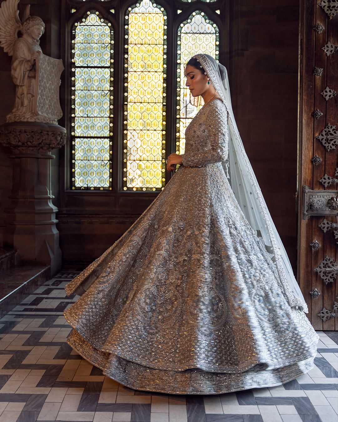 Ayana inspired Pakistani bridal dress with embellished dupatta