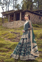 Faiza Saqlain Durkhanai emerald green bridal gharara