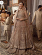 Faiza Saqlain Mahra peach pink bridal set