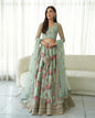 Faiza Saqlain Rosabelle mint green floral lehenga