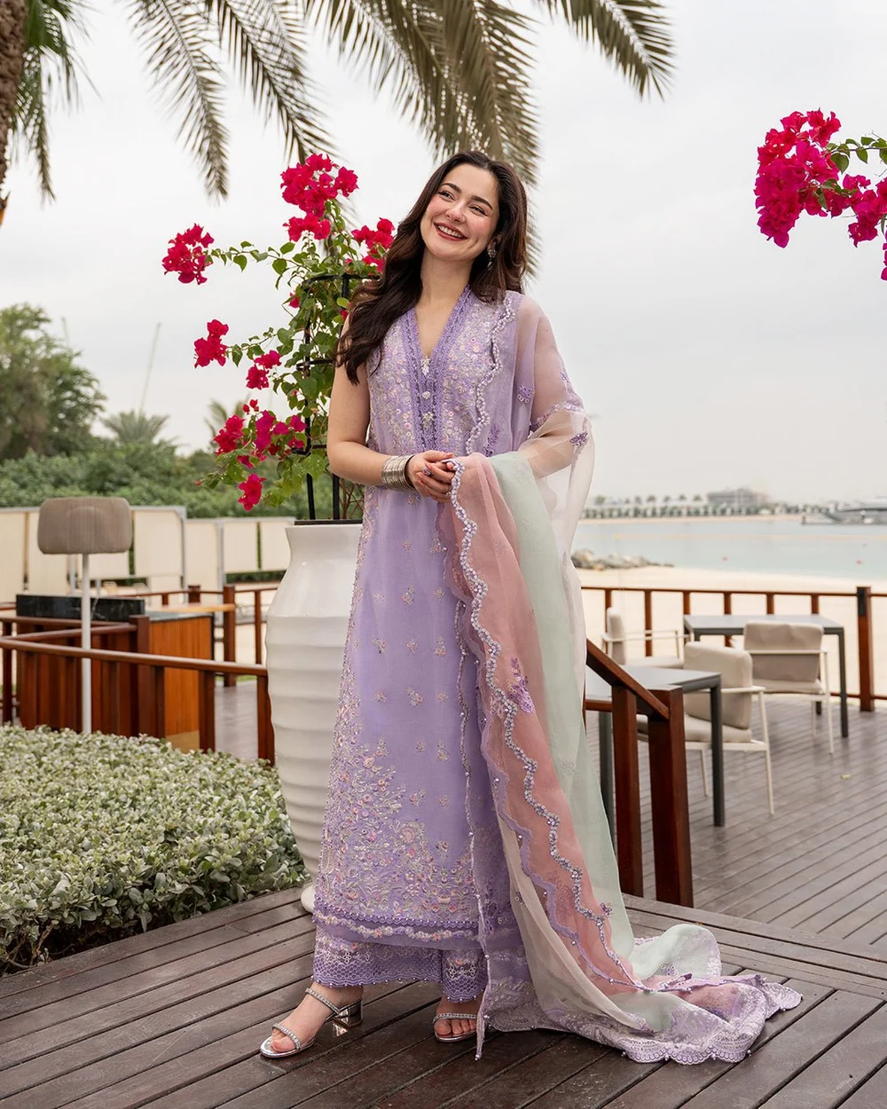 Faiza Saqlain Suela lilac embroidered lawn ensemble