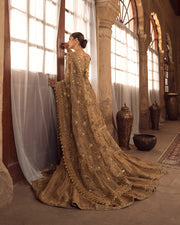 Gold embellished gharara with embroidered dupatta