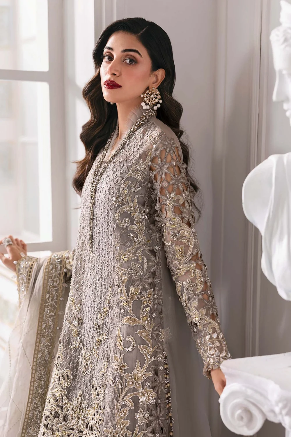 Embroidered 3 piece Pakistani formal dress