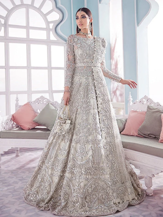 Gulaal EREDITA B-4 white silver bridal dress