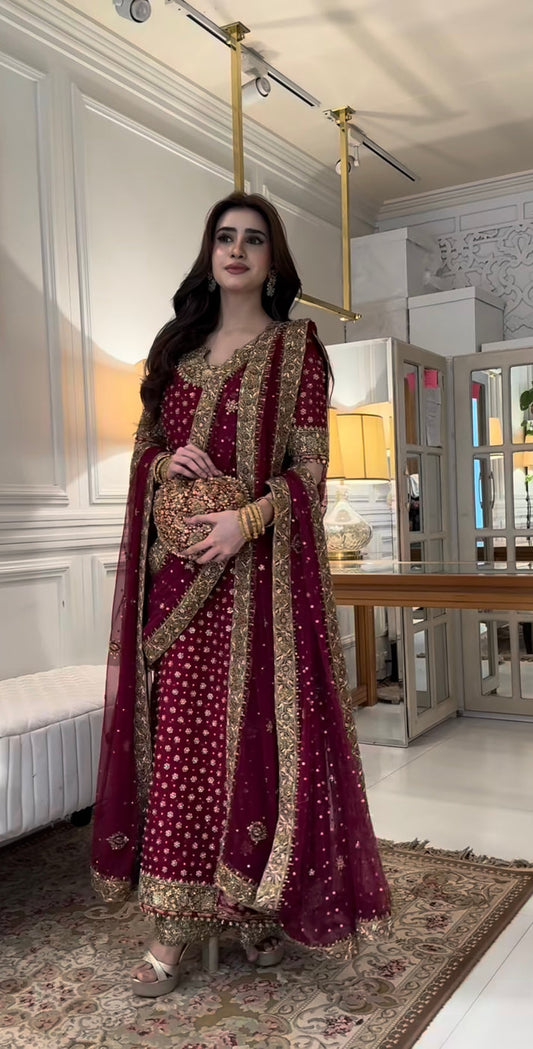 Haris Shakeel Aisha Afridi luxury Pakistani bridal dress