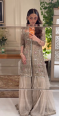 Haris Shakeel Aleena Khan champagne onion pink outfit