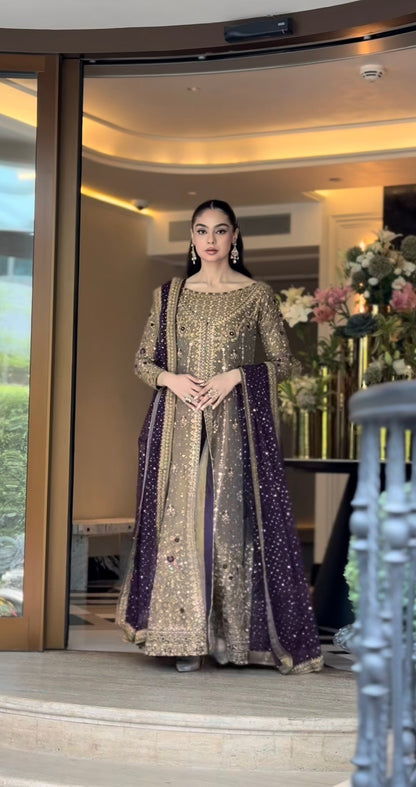 Haris Shakeel Aroha featuring intricate adda work and hand embellishments