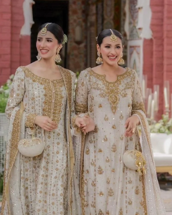 Haris Shakeel Ivory White featuring intricate adda work and hand embellishments