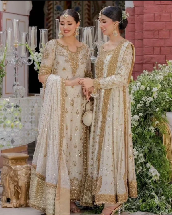 Elegant Haris Shakeel Ivory White outfit for nikkah, barat and wedding celebrations