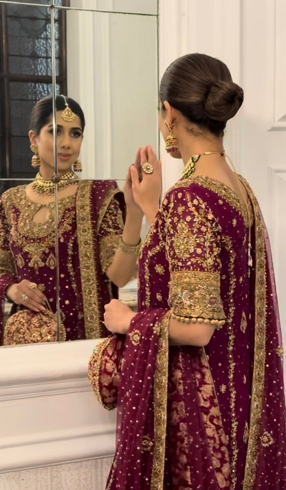 Haris Shakeel Libah featuring intricate adda work and hand embellishments