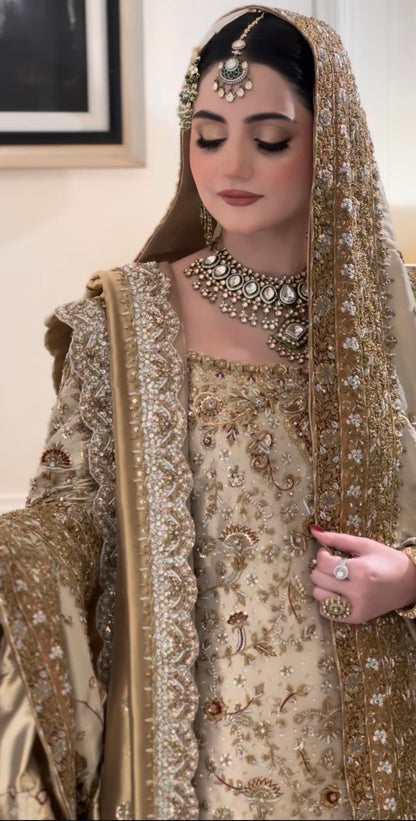 Haris Shakeel Maharani with intricate adda work and hand embellishments