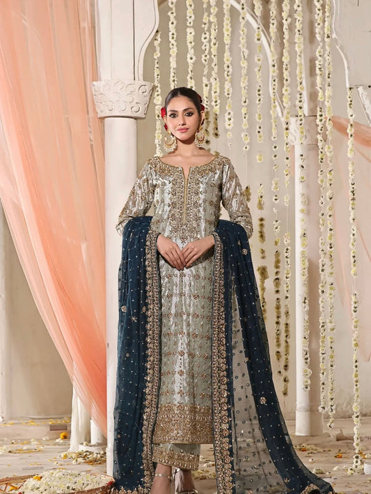 Haris Shakeel Mahnoor 4 piece luxury Pakistani formal dress