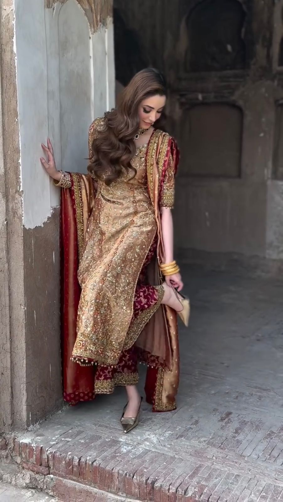 Haris Shakeel Meerub with intricate adda work and hand embellishments