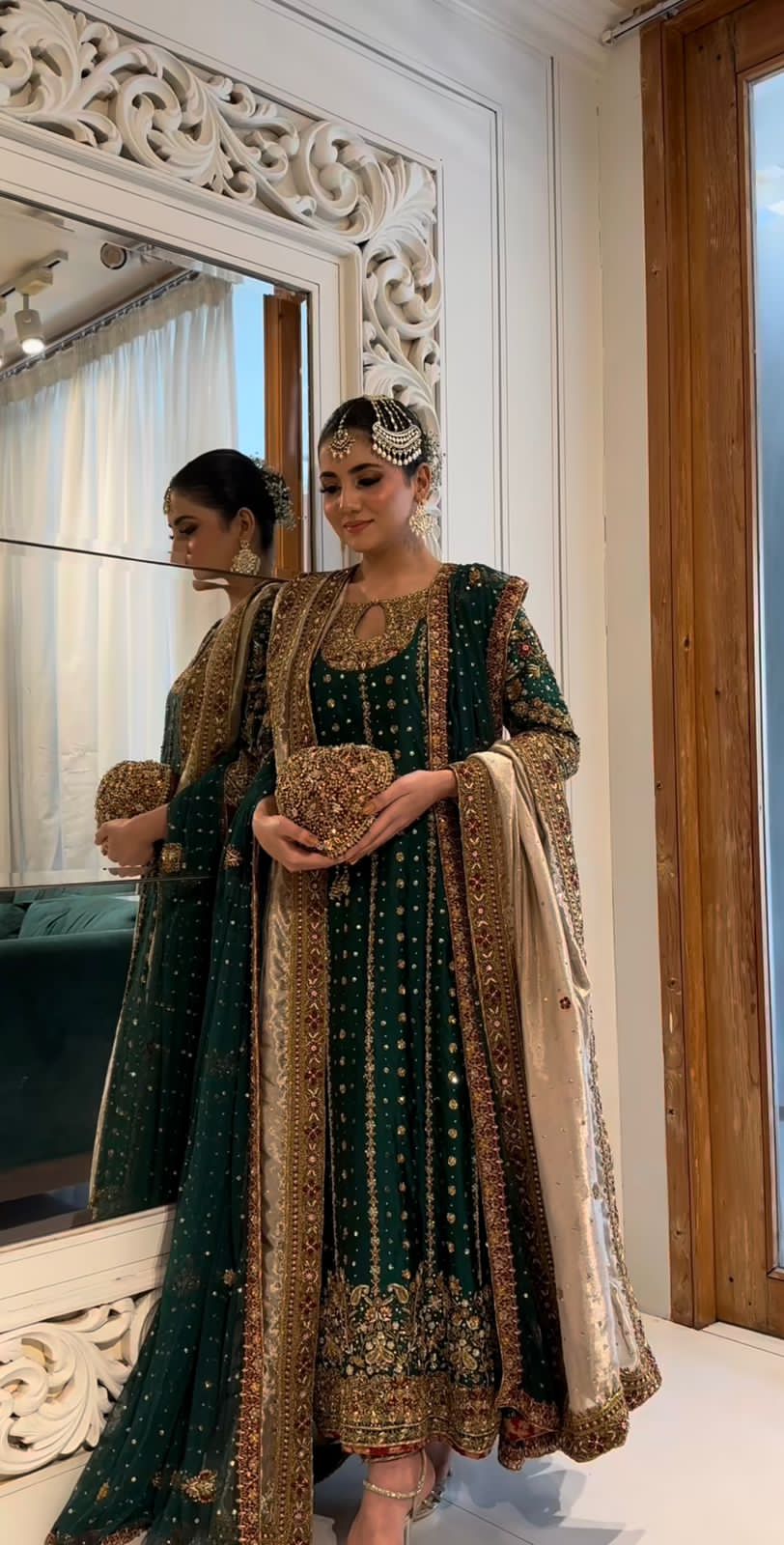 Haris Shakeel Mehru featuring intricate adda work and hand embellishments