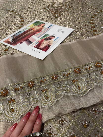 Elegant Haris Shakeel Nawal outfit for barat, nikkah and wedding celebrations