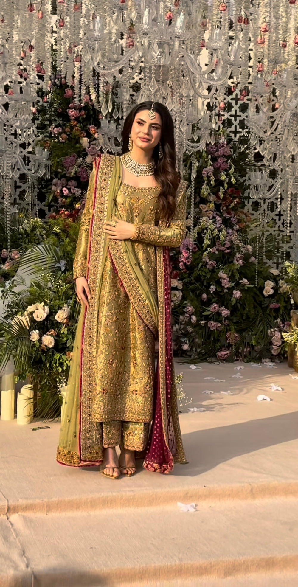 Haris Shakeel Pistachio with intricate adda work and hand embellishments