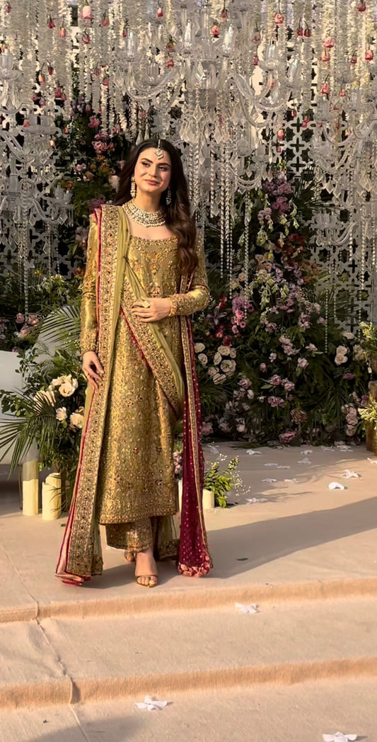 Haris Shakeel Pistachio luxury Pakistani formal dress