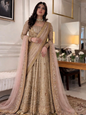 Haris Shakeel Sahar Blues luxury formal dress with two dupattas