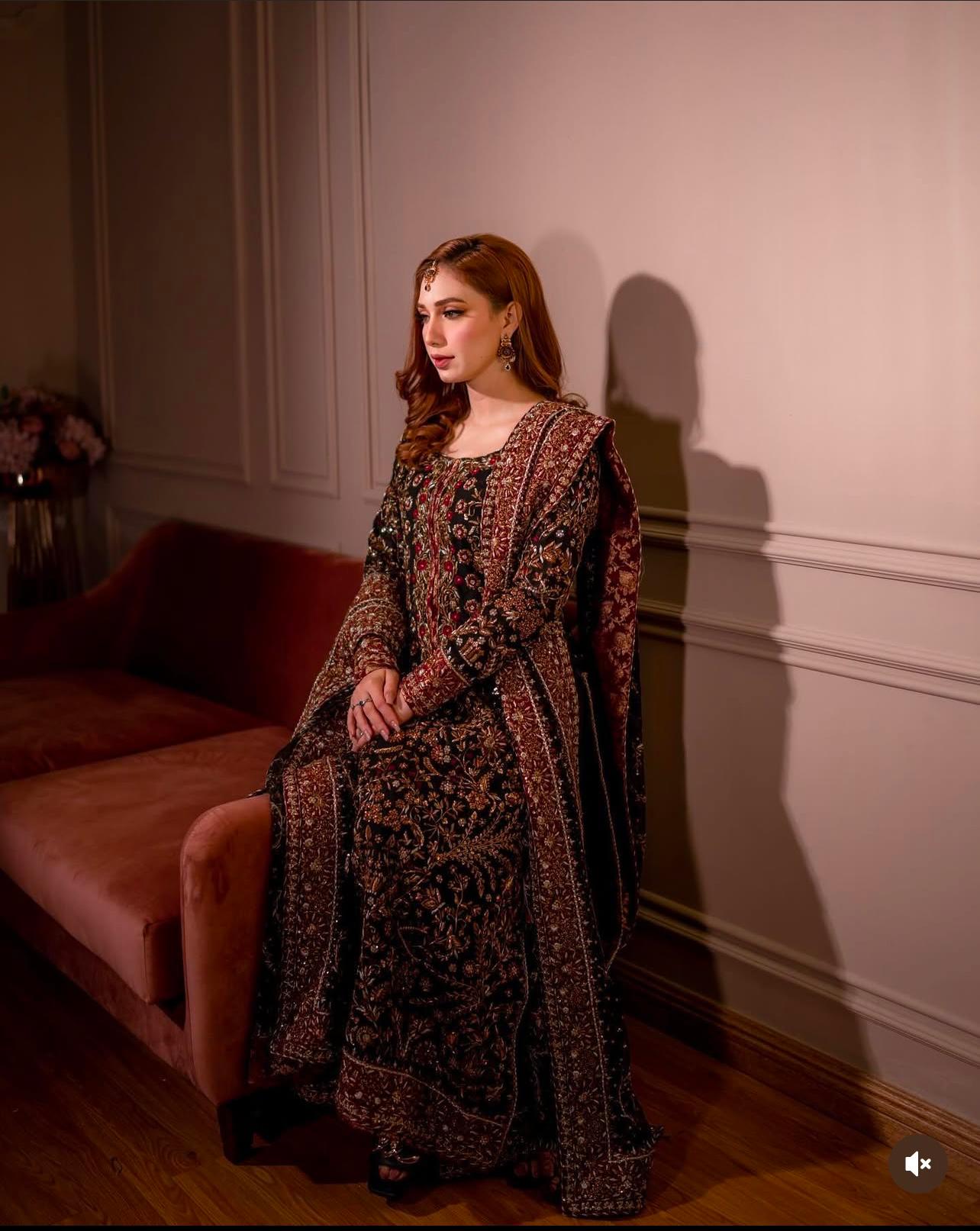 Haris Shakeel Shayna with intricate adda work and hand embellishments