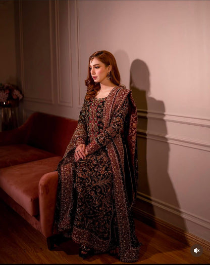 Haris Shakeel Shayna with intricate adda work and hand embellishments