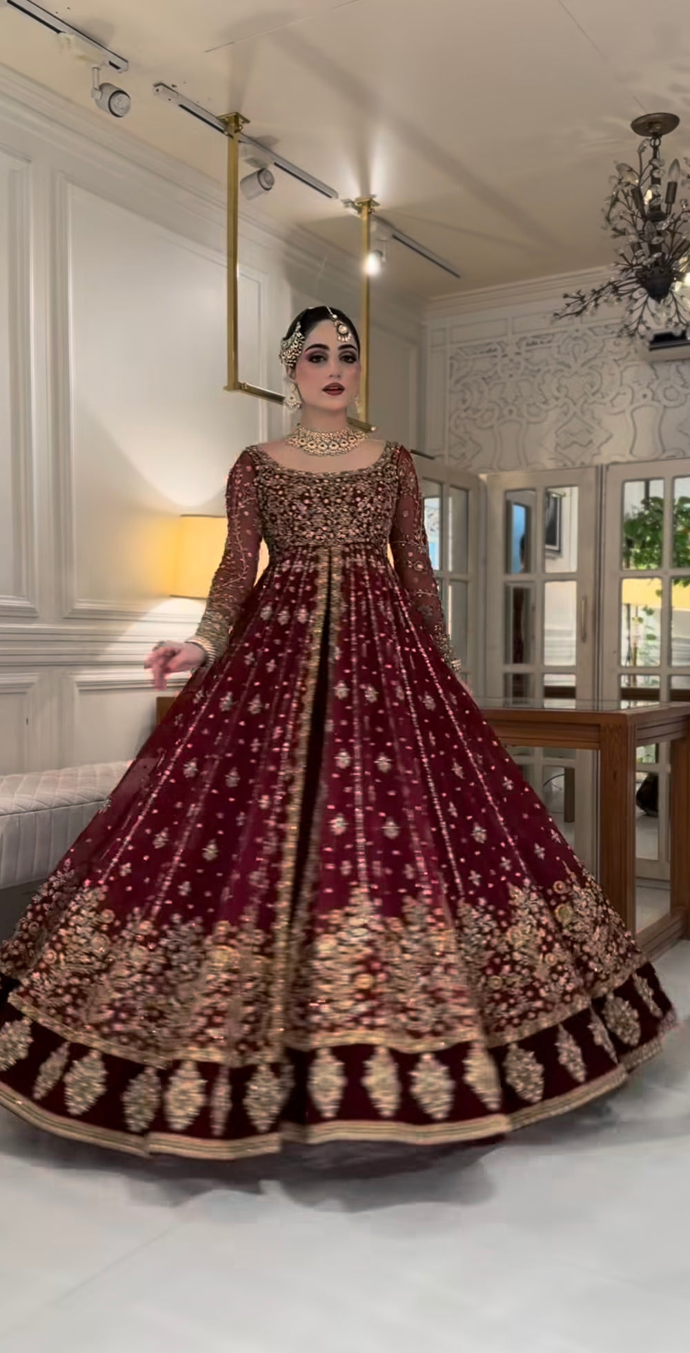 Haris Shakeel Shifa kalidaar with intricate adda work and hand embellishments