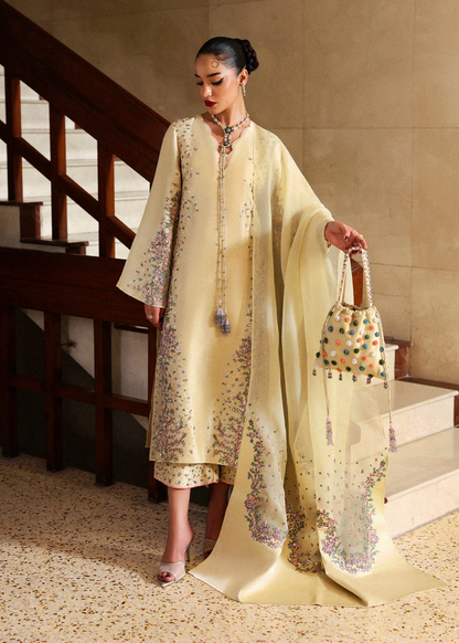 Hussain Rehar Ciel butter ivory formal dress
