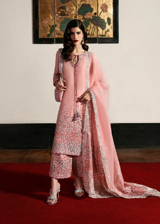 Hussain Rehar Evara blush pink formal dress