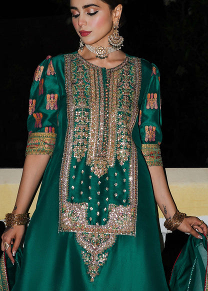 uxury Pakistani formal dress with embellished dupatta