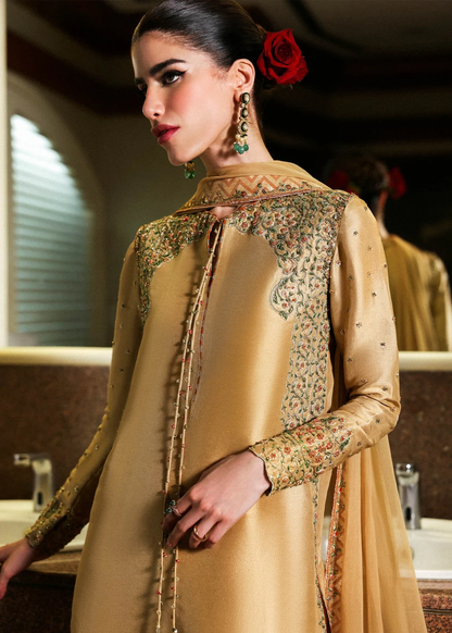 Luxury Pakistani formal dress with embroidered dupatta