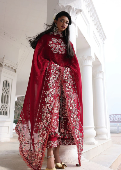 Luxury lawn dress with embroidered dupatta