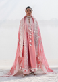 Hussain Rehar Sorti luxury Pakistani pink lawn dress
