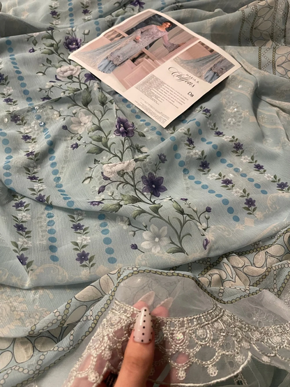 Maria.B Chiffons MPC-25-108 – Aqua